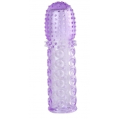 Насадка гелевая фиолетовая с точками, шипами и наплывами - 13,5 см. - Toyfa Basic - в Ставрополе купить с доставкой