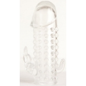 Гелевая прозрачная насадка с 2 отростками - 13 см. - Toyfa Basic - в Ставрополе купить с доставкой