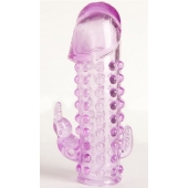 Закрытая фиолетовая насадка с 2 отростками - 13 см. - Toyfa Basic - в Ставрополе купить с доставкой