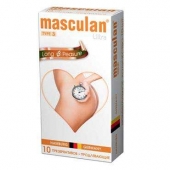 Розовые презервативы Masculan Ultra Long Pleasure с колечками, пупырышками и продлевающим эффектом - 10 шт. - Masculan - купить с доставкой в Ставрополе