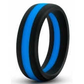 Черно-синее эрекционное кольцо Silicone Go Pro Cock Ring - Blush Novelties - в Ставрополе купить с доставкой