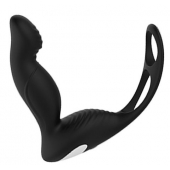 Черный вибромассажер простаты P-PLEASER W ERECTION ENHANCE - Dream Toys - в Ставрополе купить с доставкой