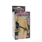 Мужской фаллопротез с вибрацией ROBOTIC MALE STRAP-ON BLACK - 17 см. - Seven Creations - купить с доставкой в Ставрополе