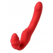 Красный безремневой страпон с вибрацией - ToyFa - купить с доставкой в Ставрополе