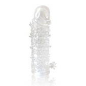 Закрытая прозрачная рельефная насадка Crystal sleeve - 13 см. - Erowoman-Eroman - в Ставрополе купить с доставкой