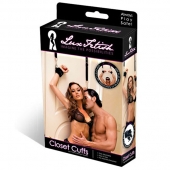 Черные фиксаторы с креплением к двери - Lux Fetish - купить с доставкой в Ставрополе