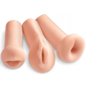 Комплект из 3 мастурбаторов All 3 Holes: вагина, анус, ротик - Pipedream - в Ставрополе купить с доставкой