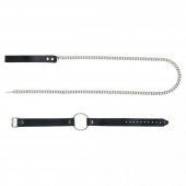 Черный поводок и чокер с кольцом Rada - Rebelts - купить с доставкой в Ставрополе