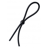 Черное лассо на пенис с одной бусиной - A-toys - в Ставрополе купить с доставкой