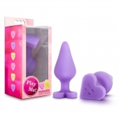 Фиолетовая анальная пробка Naughty Candy Heart Do Me Now - 8,9 см. - Blush Novelties - купить с доставкой в Ставрополе