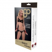 Красно-чёрные наручники на металлической цепочке - Blush Novelties - купить с доставкой в Ставрополе