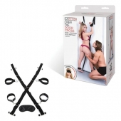 Чёрный набор для фиксации у двери - Lux Fetish - купить с доставкой в Ставрополе
