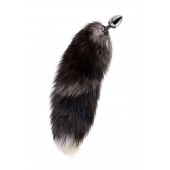 Серебристая металлическая анальная втулка с хвостом чернобурой лисы - размер S - ToyFa - купить с доставкой в Ставрополе