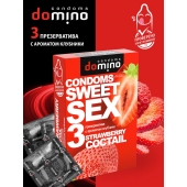 Презервативы для орального секса DOMINO Sweet Sex с ароматом клубничного коктейля  - 3 шт. - Domino - купить с доставкой в Ставрополе