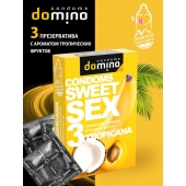 Презервативы для орального секса DOMINO Sweet Sex с ароматом тропических фруктов - 3 шт. - Domino - купить с доставкой в Ставрополе