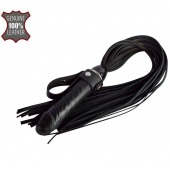 Черная плеть  Ковбой  с ручкой-фаллосом - 55 см. - Sitabella - купить с доставкой в Ставрополе