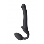 Черный безремневой страпон Silicone Bendable Strap-On S - Strap-on-me - купить с доставкой в Ставрополе