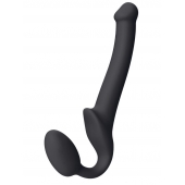 Черный безремневой страпон Silicone Bendable Strap-On S - Strap-on-me - купить с доставкой в Ставрополе