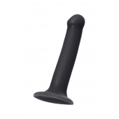 Черный фаллос на присоске Silicone Bendable Dildo M - 18 см. - Strap-on-me - купить с доставкой в Ставрополе