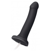 Черный фаллос с имитацией эякуляции Silicon Cum Dildo L - 19,6 см. - Strap-on-me - купить с доставкой в Ставрополе