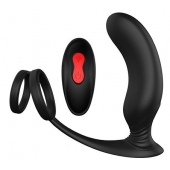 Черный массажер простаты REMOTE P-PLEASER - Dream Toys - в Ставрополе купить с доставкой