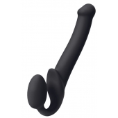 Черный безремневой страпон Silicone Bendable Strap-On M - Strap-on-me - купить с доставкой в Ставрополе