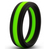 Черно-зеленое эрекционное кольцо Silicone Go Pro Cock Ring - Blush Novelties - в Ставрополе купить с доставкой