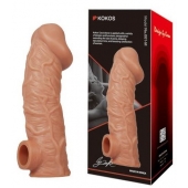Телесная насадка на фаллос с фиксацией мошонки EXTREME SLEEVE - 15,6 см. - KOKOS - в Ставрополе купить с доставкой