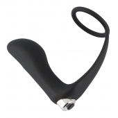 Черное эрекционное кольцо с анальной вибропробкой Vibrating Ring   Plug - Orion - в Ставрополе купить с доставкой