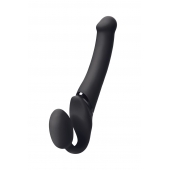 Черный безремневой вибрострапон Silicone Bendable Strap-On M - Strap-on-me - купить с доставкой в Ставрополе