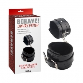 Черные оковы на ноги Obey Me Leather Ankle Cuffs - Chisa - купить с доставкой в Ставрополе