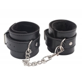Черные оковы на ноги Obey Me Leather Ankle Cuffs - Chisa - купить с доставкой в Ставрополе
