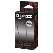 Черные зажимы на соски на цепочке BLAZE DELUXE NIPPLE CLAMPS - Dream Toys - купить с доставкой в Ставрополе