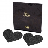 Черные блестящие пэстисы-сердечки Flash Heart - Bijoux Indiscrets купить с доставкой Черные блестящие пэстисы-сердечки Flash Heart - Bijoux Indiscrets купить с доставкой