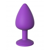 Фиолетовая анальная пробка со стразом Her Little Gem Large Plug - 9,5 см. - Pipedream - купить с доставкой в Ставрополе