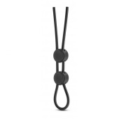 Черное двойное эрекционное лассо Silicone Double Loop Cock Ring - Blush Novelties - в Ставрополе купить с доставкой