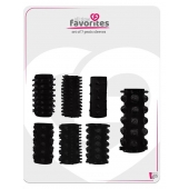 Набор из 7 черных насадок PENIS SLEEVES SET - Dream Toys - в Ставрополе купить с доставкой