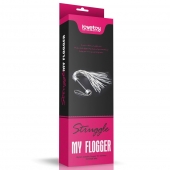 Серебристая плетка Struggle My Flogger с черной ручкой - 45 см. - Lovetoy - купить с доставкой в Ставрополе
