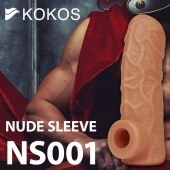 Телесная открытая насадка-реалистик с подхватом мошонки Nude Sleeve L - 14 см. - KOKOS - в Ставрополе купить с доставкой