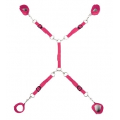 Ярко-розовый набор фиксаций на кровати Classic Bed Spreader - Lux Fetish - купить с доставкой в Ставрополе
