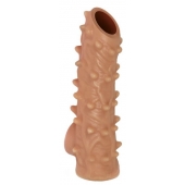 Телесная насадка с шипами и открытой головкой Nude Sleeve S - 10 см. - KOKOS - в Ставрополе купить с доставкой