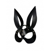 Черная кожаная маска зайки Miss Bunny - БДСМ Арсенал - купить с доставкой в Ставрополе