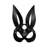 Черная кожаная маска зайки Miss Bunny - БДСМ Арсенал - купить с доставкой в Ставрополе