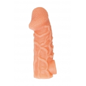 Телесная закрытая насадка с венками Cock Sleeve Size M - 15,6 см. - KOKOS - в Ставрополе купить с доставкой