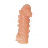 Телесная закрытая насадка с шишечками Cock Sleeve Size M - 15,6 см. - KOKOS - в Ставрополе купить с доставкой