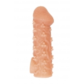 Телесная закрытая насадка с пучками шишечек Cock Sleeve Size L - 17,6 см. - KOKOS - в Ставрополе купить с доставкой