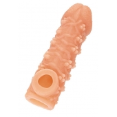 Телесная закрытая насадка с пучками шишечек Cock Sleeve Size L - 17,6 см. - KOKOS - в Ставрополе купить с доставкой