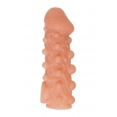 Телесная закрытая насадка с шариками Cock Sleeve Size S - 13,8 см. - KOKOS - в Ставрополе купить с доставкой