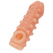 Телесная закрытая насадка с шариками Cock Sleeve Size S - 13,8 см. - KOKOS - в Ставрополе купить с доставкой