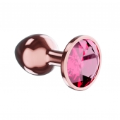 Пробка цвета розового золота с малиновым кристаллом Diamond Ruby Shine L - 8,3 см. - Lola Games - купить с доставкой в Ставрополе